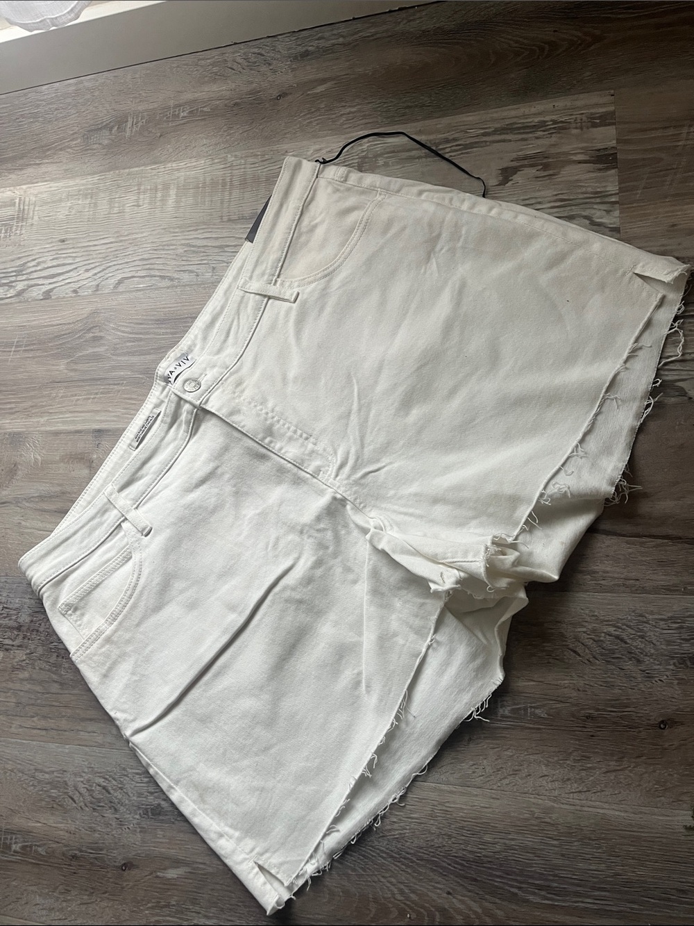 Ava & Viv White High-Waist Denim Cutoff Shorts